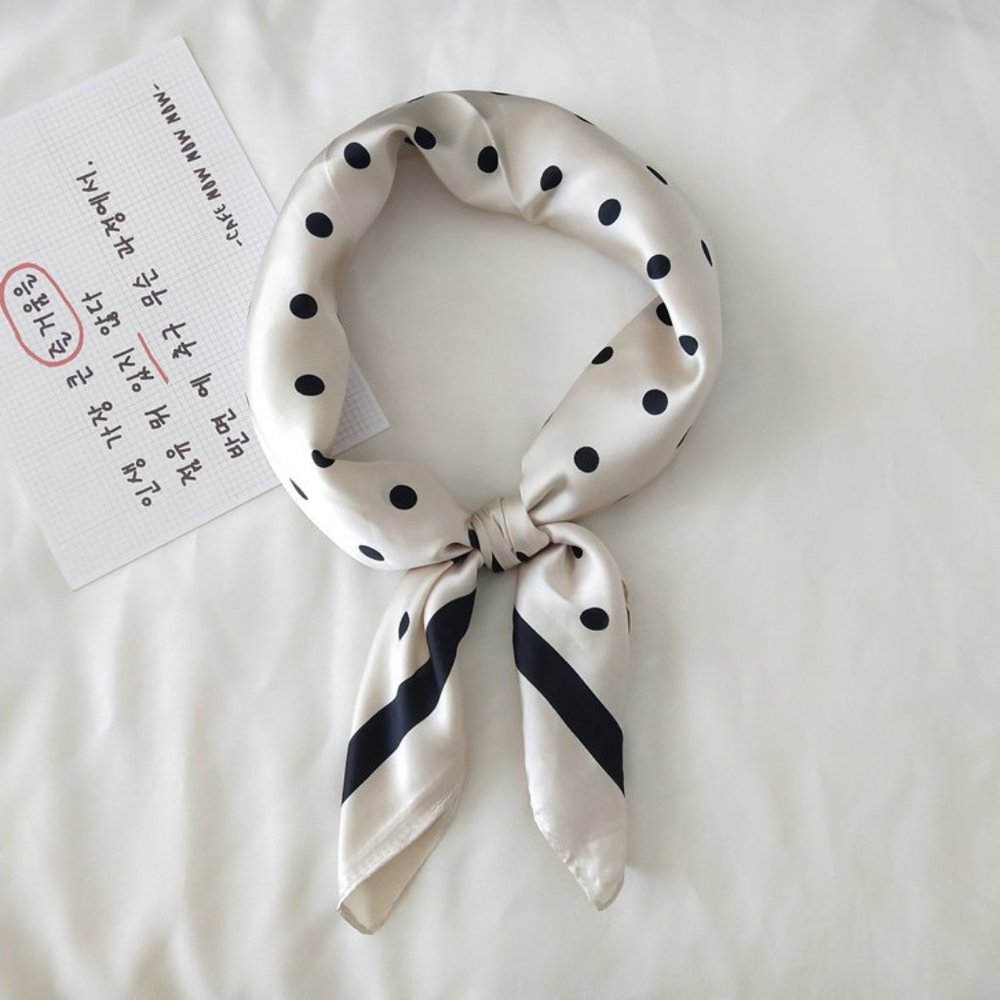 Polka Dot Silky Scarf - Picture 3 of 5